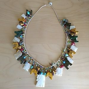 Chunky Beaded Artisan Statement Necklace